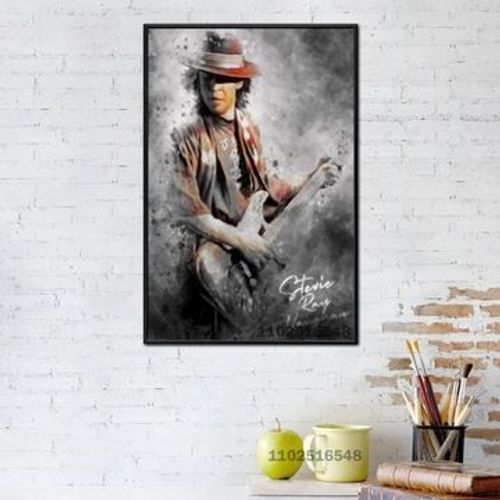 Affiche En Toile Double ProblMe Stevie Ray Vaughan,Mpression Murale Poster Pour Salon Chambre  Coucher DCor Sans Cadre(70*90cm)