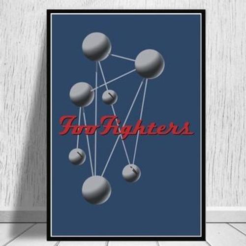 Affiche En Toile Foo Fighters, Peinture Sur Toile,Mpression Murale Poster Pour Salon Chambre  Coucher DCor Sans Cadre(100*150cm)