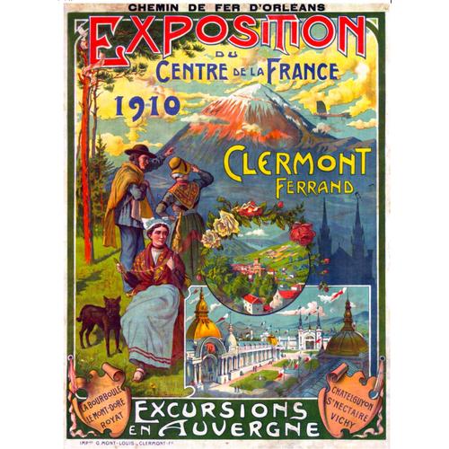Affiche Exposition Clermont-Ferrand 1910