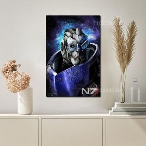 Affiche Garrus Sur Toile, Gros Plan, Affiche Effet De Masse,Mpression Murale Poster Pour Salon Chambre  Coucher DCor Sans Cadre(30*40cm)