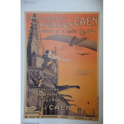 Affiche Grande Semaine D'aviation Caen 1910