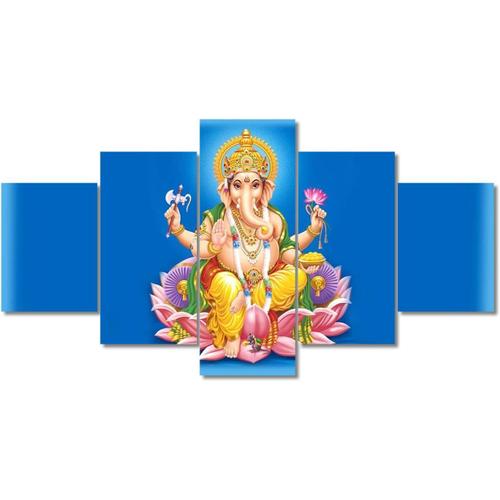 Affiche Imprime Sur Toile Du Seigneur Ganesha, lphant Hindou, Dieu Ganesha, Peinture Murale Hd, Art Mural Du Seigneur Ganesha, Images Modulaires Tendues Et 100 X 55 Cm. (Sans Cadre)