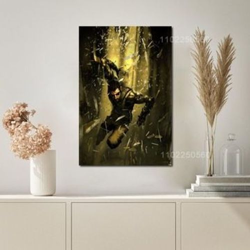 Affiche Pla De Jeu De La RVolution Humaine Deus Ex Sur Toile,Mpression Murale Poster Pour Salon Chambre  Coucher DCor Sans Cadre(20*30cm)