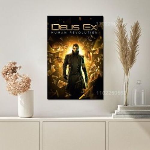 Affiche Pla De Jeu De La RVolution Humaine Deus Ex Sur Toile,Mpression Murale Poster Pour Salon Chambre  Coucher DCor Sans Cadre(20*30cm)