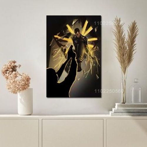 Affiche Pla De Jeu De La RVolution Humaine Deus Ex Sur Toile,Mpression Murale Poster Pour Salon Chambre  Coucher DCor Sans Cadre(50*70cm)