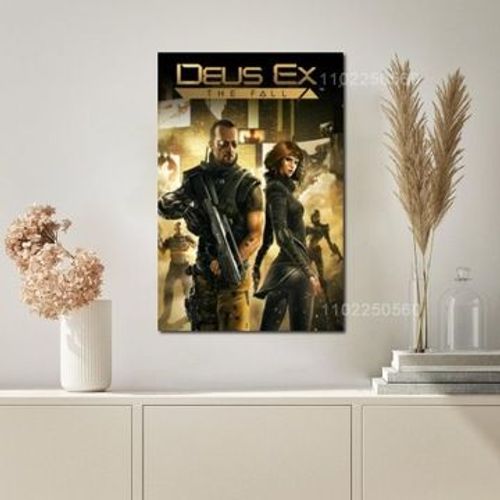 Affiche Pla De Jeu De La RVolution Humaine Deus Ex Sur Toile,Mpression Murale Poster Pour Salon Chambre  Coucher DCor Sans Cadre(50*70cm)