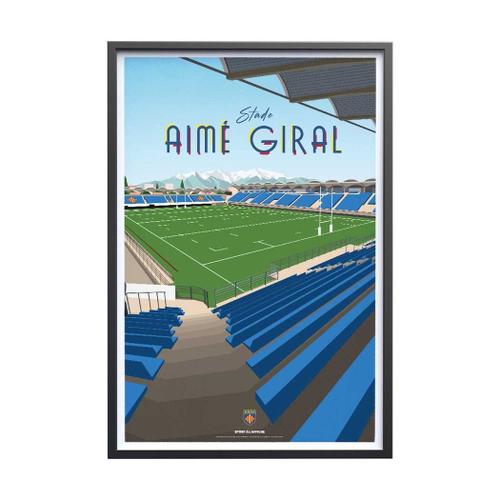 Affiche Rugby - Usap - Stade Aime Giral 40x60 Cm