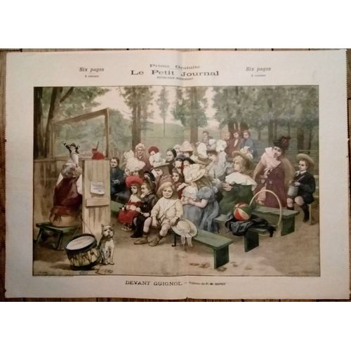 Affichette Devant Guignol - Petit Journal - Vers 1900