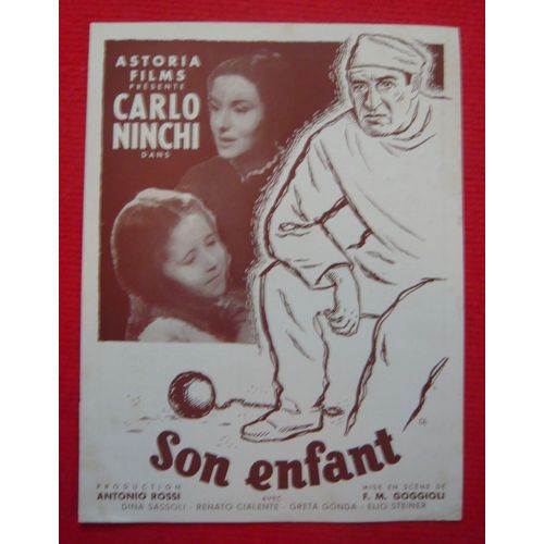 Affichette Du Film Son Enfant (1950)  Carlo Ninchi 