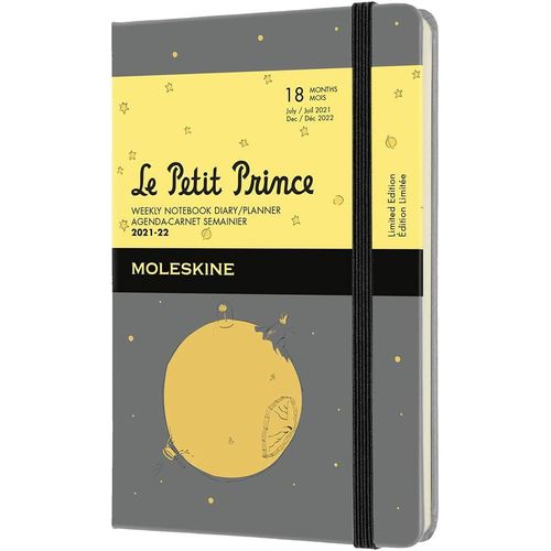 Agenda Hebdomadaire 18 Mois,Agenda De Poche Semainier 2021/2022 Le Petit Prince dition Limite,Couverture Rigide Et Fermeture Elastique,Format De Poche 9 X 14 Cm,Couleur Gris,208 Pages.[Y848]