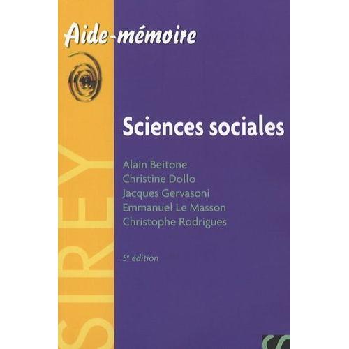 Sciences Sociales   de Beitone Alain  Format Broch 