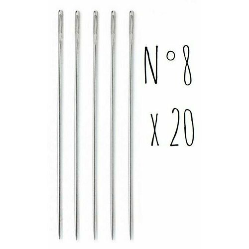 Aiguilles  Coudre - Taille 8 (20 Pices)) Mercerie Couture Fils Coudre Broderie Canevas Points De Croix Loisirs Cratifs Main Travaux Manuels