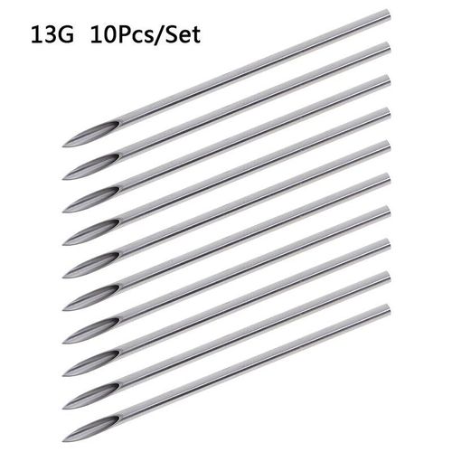 Aiguilles De Tatouage Jetables 10 Pices/Ensemble 12g/14g/16g/18g/20g, Pour Nombril, Mamelon, Oreille, Nez, Lvres, Kit D'outils
