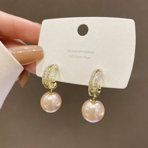 Aiguilles En Argent 925, Une Paire De Boucles D'oreilles En Perles Pour Femmes, Avec Un Sens Du Luxe, Luxe Lger, Boucles D'oreilles Rouges Nettes, Boucles D'oreilles Personnalises De Style Coren-Champagne