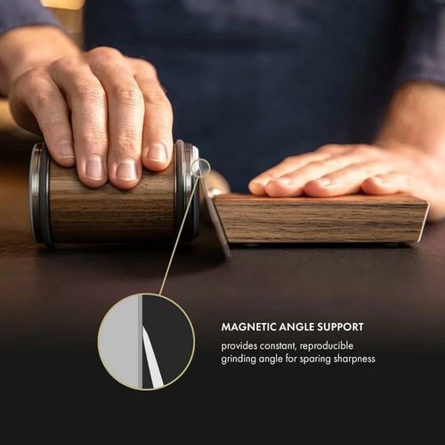 Aiguiseur De Couteaux Magntique  Roulettes - Kit D'aiguisage Avec Deux Angles De 15 Et 20 Pour Acier De Toute Duret - Outil D'aiguisage De Couteaux Pour Plan De Travail
