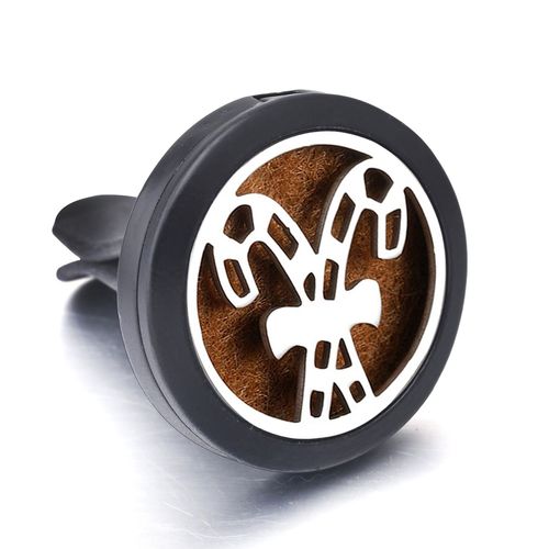 Ailes D'ange En Acier Inoxydable, Dsodorisant De Voiture Noir, Mdaillon D'aromathrapie, Diffuseur D'huile Essentielle, Pendentif Personnalis Accept