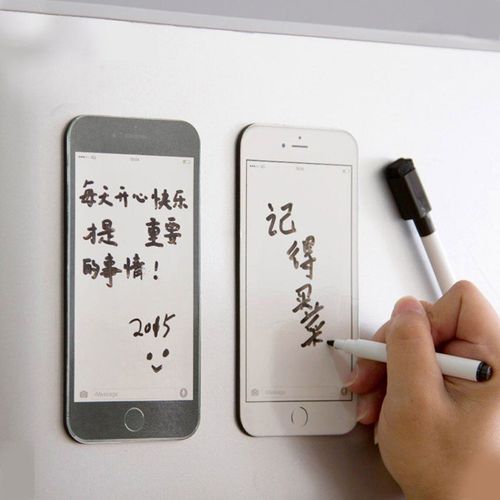 Aimant De Rfrigrateur De Type Tllphone Portable Cratif, Tableau D'affichage Avec ponge, Stylo Souple Rinscriptible, Autocollants De Mnage