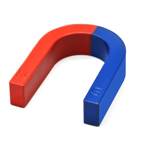 Aimant En Fer  Cheval Peint En Forme De U, Outil D'Exprimentation Physique Pour Enfants, Ple D'Enseignement Rouge Et Bleu