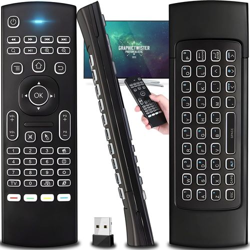 Air Mouse Télécommande Sans Fil 2.4 G Avec Contrôle Vocal à Distance Et Détection De L'air, Apprentissage Infrarouge, Gyroscope 6 Axes Avec Android TV Box, PC, Smart TV, Nvidia Box, Mac, OS