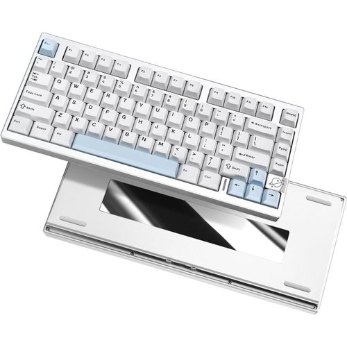 Al75 Pro 75% Clavier Sans Fil Game,Clavier Mcanique En Aluminium Bt/2.4G/Filaire Avec Touches Pbt,Joint Mont  Chaud Swap Rgb Clavier Pour Mac/Win (Silver, Blue Grey Tactile)[CLA670298]