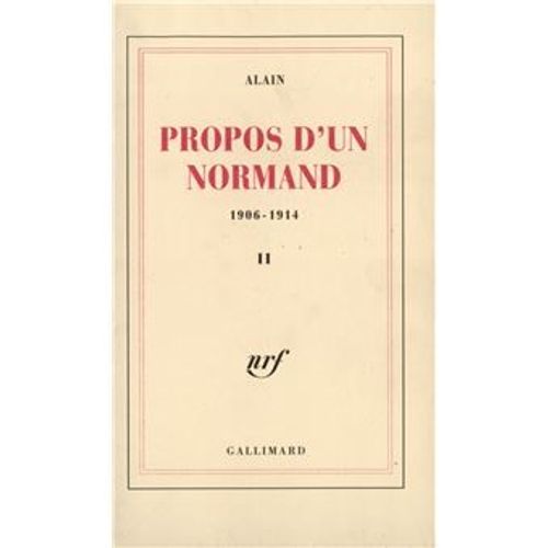Alain Propos D Un Normand 2 Edition 1997   