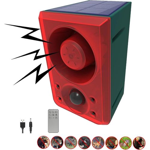 Alarme De Dtecteur De Mouvement Solaire Extrieur - Aboiement De Chien Et Coup De Feu, Gnrateur De Bruit 130db Avec Tlcommande, Enregistrement De 20 Secondes, Dites Adieu Aux Intrus