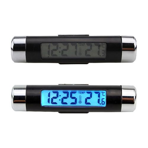 Alarme lectronique de voiture, thermomtre rtro-clair bleu, sortie d'air lumineuse, automatique, Portable, avec clairage LED