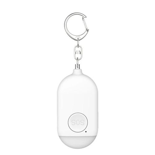 Alarme Personnelle  Fort Son 130 Db Sirne D'urgence De Scurit Porte-Cls Avec Lampe De Poche Blanc