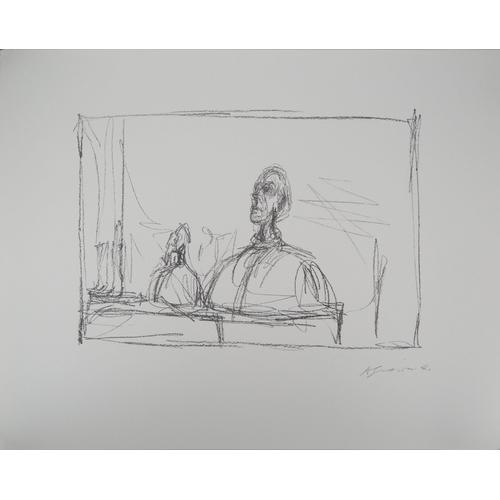 Alberto Giacometti : Buste  L'atelier, Lithographie Signe