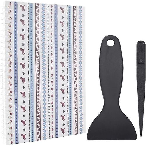 Album De Collection D'autocollants De 32 Pages, Carnet  Spirales A5, Carnet De Rangement D'autocollants Rutilisables  Fleurs Violettes, Bloc-Notes, tiquettes Avec Spatule En Plastique Et A