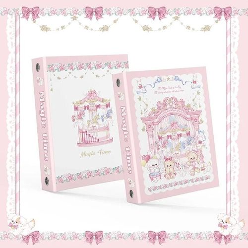 Album photo K-pop avec classeur A5,livre de renforcement,support photo,idole,album photo,cahier  feuilles adt-lePG,4 grilles,3 pouces,mignon,4 styles - Type D-a5
