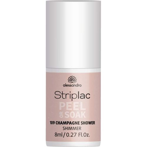 Alessandro - Striplac Peel Or Soak Champagne Shower Shimmer 8 Ml Vernis Semi-Permanent Led Longue Tenuestriplac Striplac Peel Or Soak Champagne Shower Shimmer 8 Ml