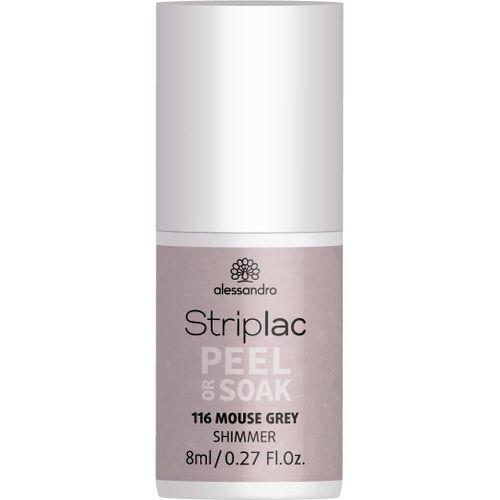 Alessandro - Striplac Peel Or Soak Mouse Grey Shimmer 8 Ml Vernis Semi-Permanent Led Longue Tenuestriplac Striplac Peel Or Soak Mouse Grey Shimmer8 Ml