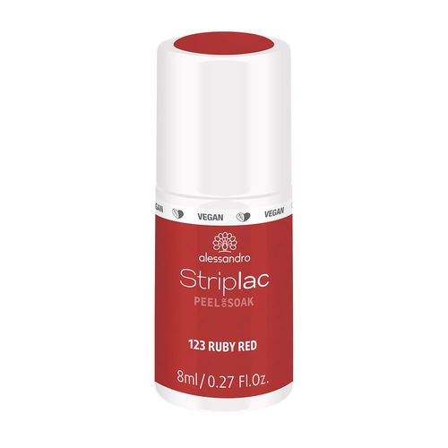 Alessandro - Striplac Peel Or Soak Ruby Red 8 Ml Vernis Semi-Permanent Led Longue Tenuestriplac Striplac Peel Or Soak Ruby Red 8 Ml
