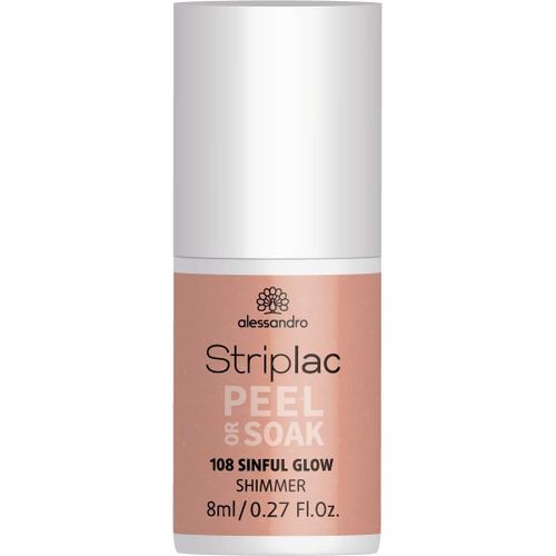 Alessandro - Striplac Peel Or Soak Sinful Glow Shimmer 8 Ml Vernis Semi-Permanent Led Longue Tenuestriplac Striplac Peel Or Soak Sinful Glow Shimmer 8 Ml