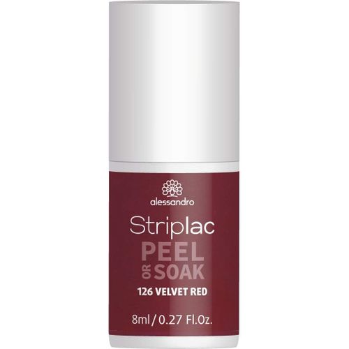 Alessandro - Striplac Peel Or Soak Velvet Red 8 Ml Vernis Semi-Permanent Led Longue Tenuestriplac Striplac Peel Or Soak Velvet Red 8 Ml
