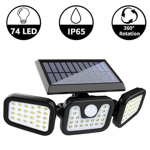 Alg Solar Security Lights3 Tte Dtecteur De Mouvement Lumires Rglables 74led