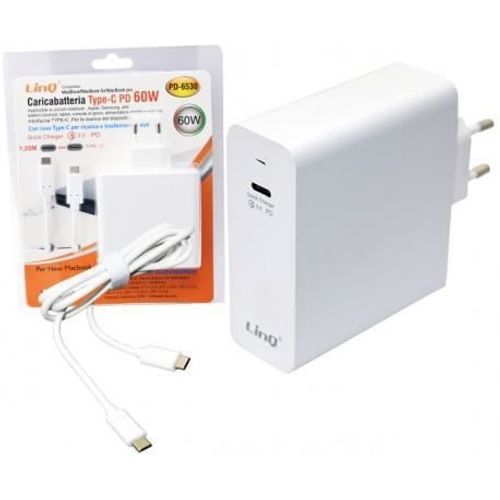ALIMENTATION MACBOOK AIR -MACBOOK PRO 65W TYPE C + CORDON TYPE C - TYPE C