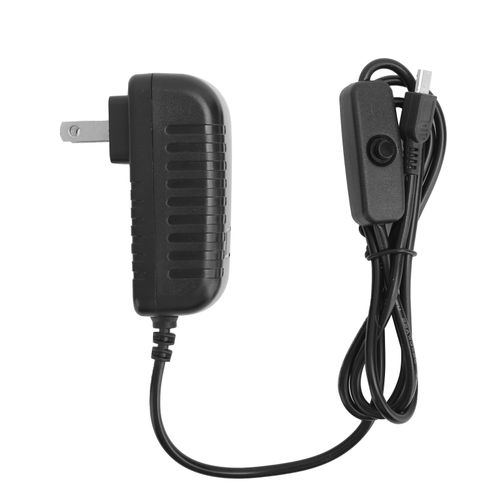 Alimentation pour Raspberry Pi 5V 3A avec bouton de commutation adaptateur Micro USB intégré prise 100-240VUS