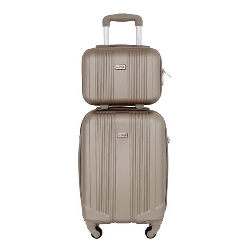 Alistair Airo 2.0 ? Valise Taille Cabine 52cm Et Vanity ? Abs Ultra Lgre Et Rsistante - Spcial Compagnie Low Cost ? Champagne