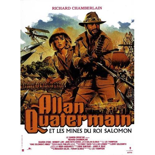 Allan Quatermain Et Les Mines Du Roi Salomon - Vritable Affiche De Cinma Plie - Format 120x160 Cm - De Jack Lee Thompson Avec Richard Chamberlain, Sharon Stone, Herbert Lom , John Rhys-Davies -1986