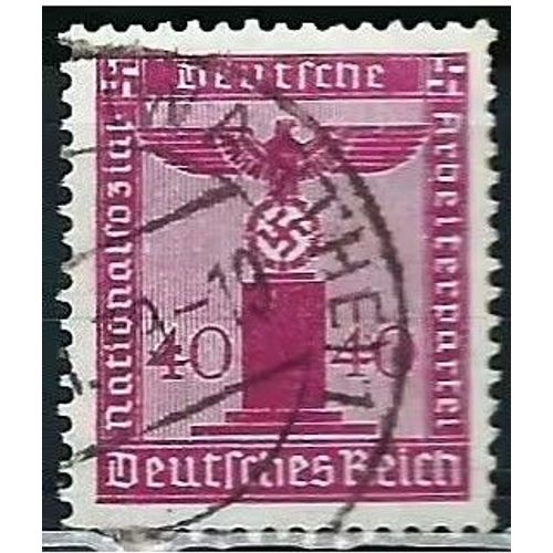 Allemagne, 3me Reich 1938, Beau Timbre De Service Yvert 115, Aigle Stylis Et Croix Gamme, 40pf. Lilas Rose, Filigrane Croix Gammes, Oblitr Cachets Ronds, Tbe, Cote 10 Euros.