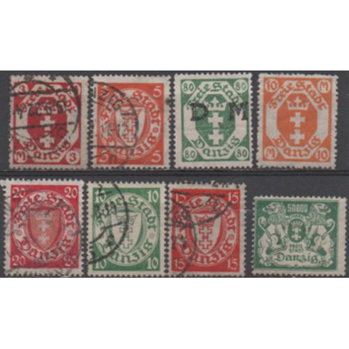 Allemagne Danzig: Lot De 8 Timbres .