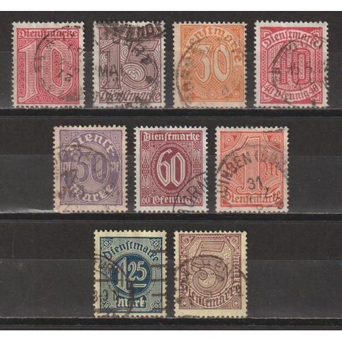 Allemagne (Germany), 1920-1922, Timbres De Service, N17 + 19 + 21  26 + 28, Oblitrs.