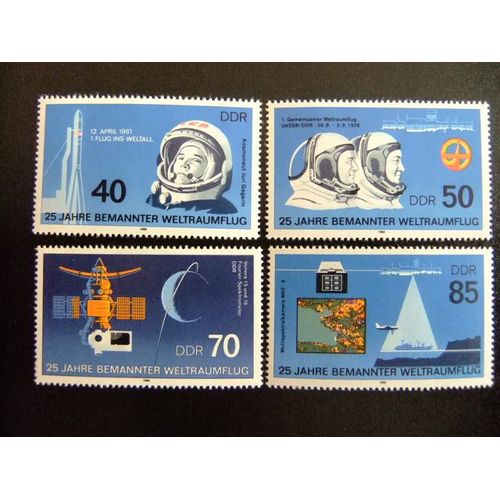Allemagne Orientale Ddr 1986 1 Vol De L'homme Dans L'espace Yvert 2628 / 31 ** Mnh