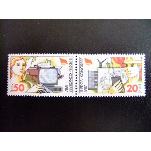 Allemagne Orientale - Ddr -1987 - 11 Congrs Des Syndicats - Yvert & Tellier N 2707 /2708 ** Mnh