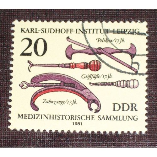 Allemagne Rda Ddr N 2295 Oblitr, 20p  Collection De L'histoire De La Mdecine De L'institut Karl Sudhoff 