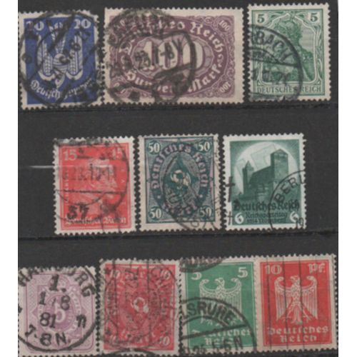 Allemagne Reich: Lot De 10 Timbres.