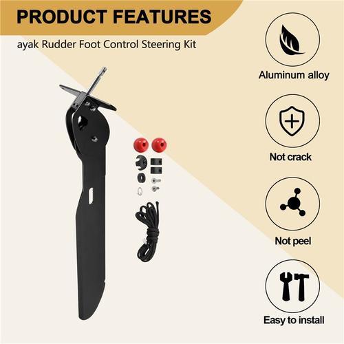 Alliage D'aluminium Bateau Embarcation Cano Kayak Gouvernail De Direction De Direction De Commande De Pied  Voile Pices De Bateau Systme De Direction