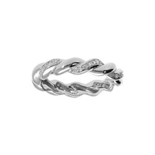 Alliance Argent Rhodi Torsade Lisse Et Oxydes Blancs Sertis
